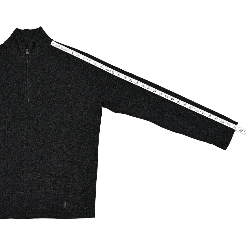 Smartwool Men's 100% Merino Wool Quarter 1/4 Zip Sweater Black Large Outdoor